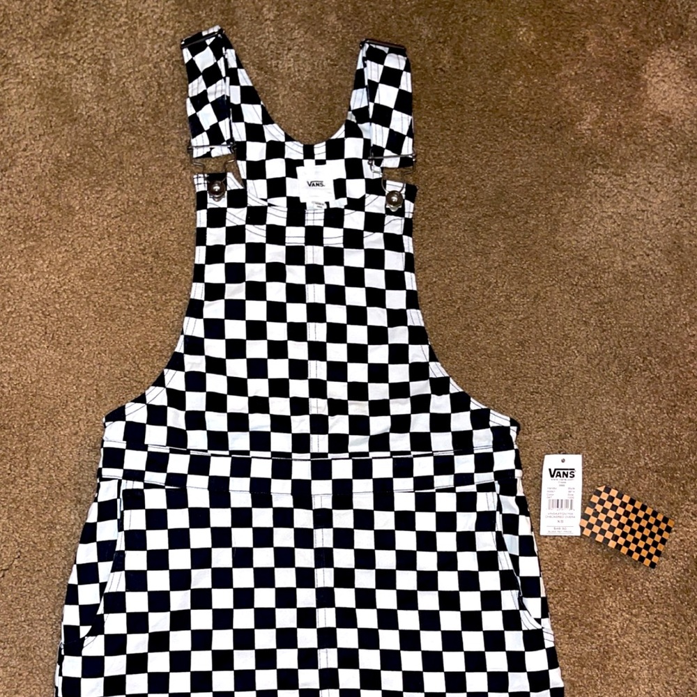 Vans checkerboard overall dress